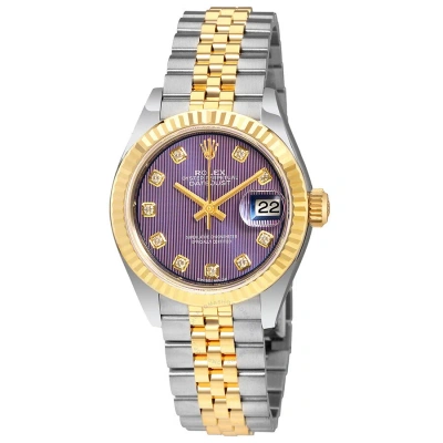 Rolex Lady Datejust Lavender Diamond Dial Steel And 18k Yellow Gold Automatic Ladies Watch 279173lvdj In Multi