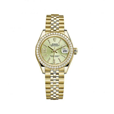 Rolex Lady-datejust Linden Green Diamond Dial Jubilee Watch 279138lgnsrdj In Gold