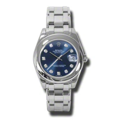 Rolex Lady-datejust Pearlmaster Blue Diamond Dial 18k White Gold Automatic Ladies Watch 81209bldpm