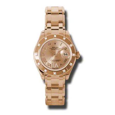 Rolex Lady-datejust Pearlmaster Champagne Dial 18k Everose Gold Automatic Ladies Watch 80315crdpm In Champagne / Gold / Pink