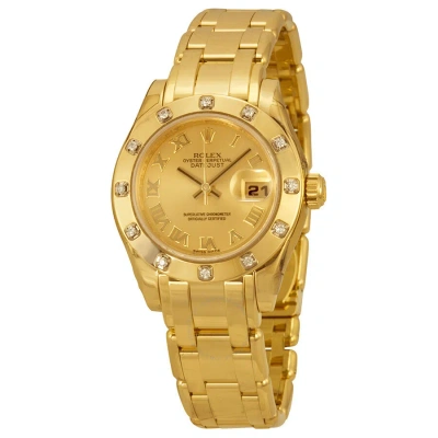 Rolex Lady-datejust Pearlmaster Champagne Dial 18k Yellow Gold Automatic Ladies Watch 80318crpm