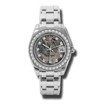 Rolex Lady-datejust Pearlmaster Goldust Dream Diamond Dial 18k White Gold Automatic Ladies Watch 812 In Metallic
