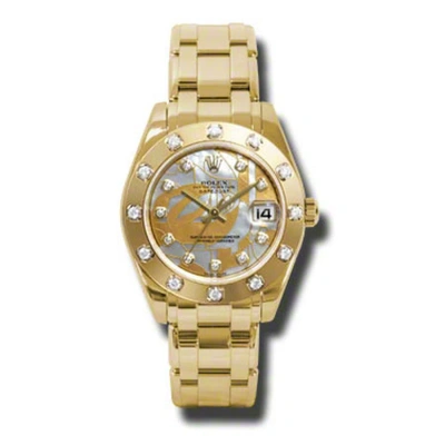 Rolex Lady-datejust Pearlmaster Goldust Dream Mother Of Pearl Diamond Dial 18k Yellow Gold Automatic