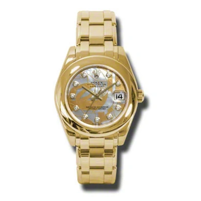 Rolex Lady-datejust Pearlmaster Goldust Dream Mother Of Pearl Diamond Dial 18k Yellow Gold Automatic