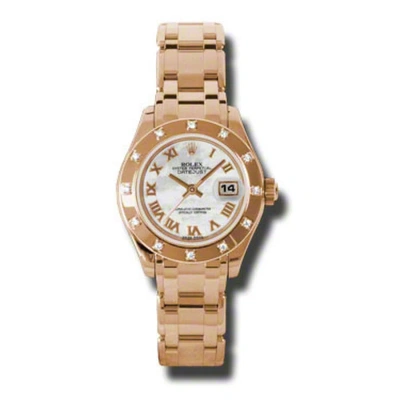 Rolex Lady-datejust Pearlmaster Mother Of Pearl Dial 18k Everose Gold Automatic Ladies Watch 80315mr