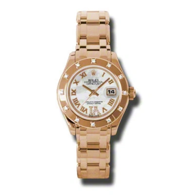 Rolex Lady-datejust Pearlmaster Mother Of Pearl Dial 18k Everose Gold Automatic Ladies Watch 80315mr