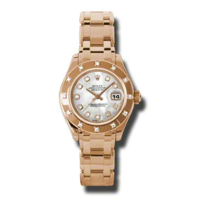 Rolex Lady-datejust Pearlmaster Mother Of Pearl Diamond Dial 18k Everose Gold Automatic Ladies Watch
