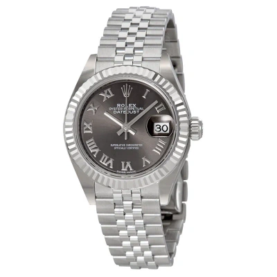 Rolex Lady Datejust Rhodium Dial Steel And 18k White Gold Watch 279174rrj In Metallic