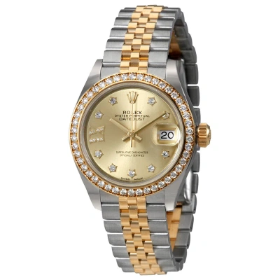 Rolex Lady Datejust Roman Diamond Dial Diamond Bezel Automatic Watch 279383cdrj In Gray