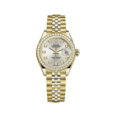 Rolex Lady-datejust Silver Dial 18 Carat Yellow Gold Jubilee Watch 279138sdj