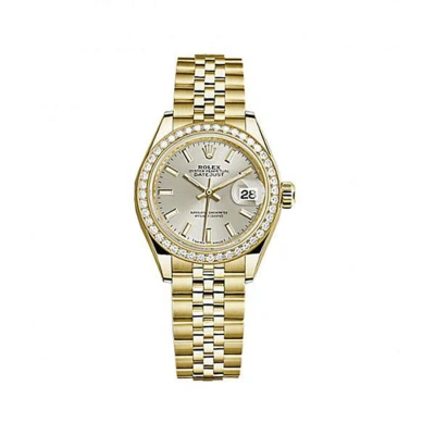 Rolex Lady-datejust Silver Dial 18 Carat Yellow Gold Jubilee Watch 279138ssj