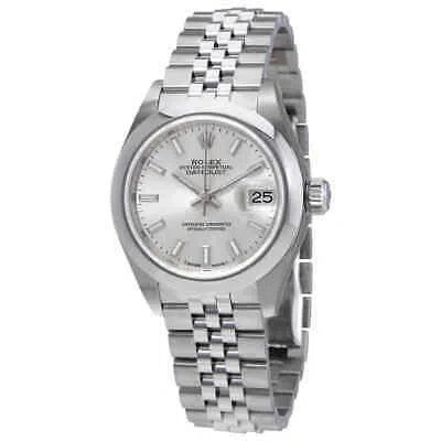 Pre-owned Rolex Lady-datejust Silver Dial Automatic Ladies Jubilee Watch 279160ssj