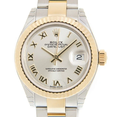 Rolex Lady-datejust Silver Dial Automatic Ladies Oyster Watch 279173sro In Gold