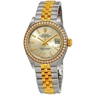 Pre-owned Rolex Lady-datejust Silver Dial Ladies Steel And 18kt Yellow Gold Jubilee Watch