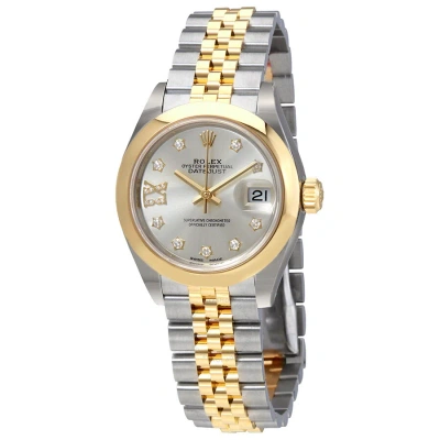 Rolex Lady Datejust Silver Dial Roman Numeral Diamond Ladies Watch 279163sdrj In Metallic