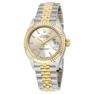 Rolex Lady Datejust Silver Dial Steel And 18k Yellow Gold Automatic Ladies Watch 279173 In Metallic