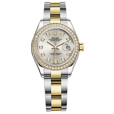 Rolex Lady Datejust Silver Dial Steel And 18k Yellow Gold Diamond Oyster Watch 279383sdo In Metallic