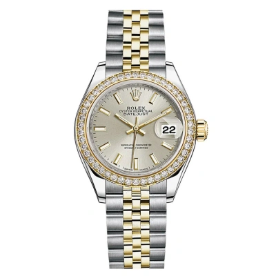 Rolex Lady Datejust Sundust Dial Diamond Bezel Automatic Watch 279383snsj In Gray