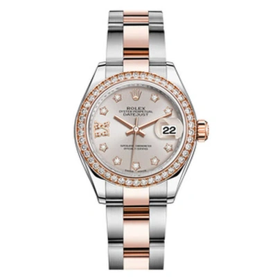 Rolex Lady Datejust Sundust Diamond Dial Automatic Steel And 18ct Everose Gold Oyster Watch 279381sn In Multi