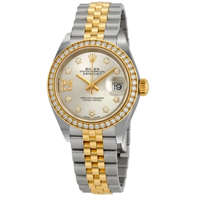 Rolex Lady Datejust Sundust Roman Diamond Dial Diamond Bezel Automatic Watch 279383sndrj In Gold