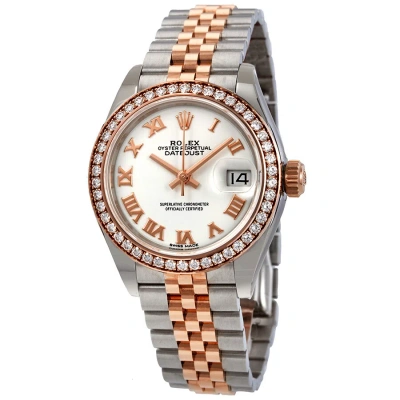 Rolex Lady Datejust White Dial Automatic Ladies Steel And 18k Everose Gold Jubilee Watch 279381wrj