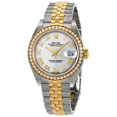 Rolex Lady-datejust White Dial Automatic Ladies Steel And 18kt Yellow Gold Jubilee Diamonds Watch 27