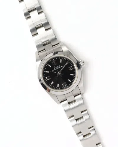 Rolex Lady-oyster Perpetual 25mm 2001 Watch In Silver