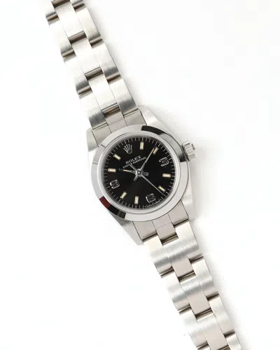 Rolex Lady-oyster Perpetual 25mm Watch In Silver