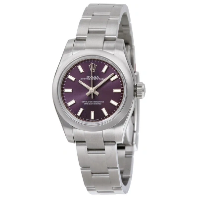 Rolex Lady Oyster Perpetual 26 Purple Dial Stainless Steel Oyster Bracelet Automatic Watch 176200pus