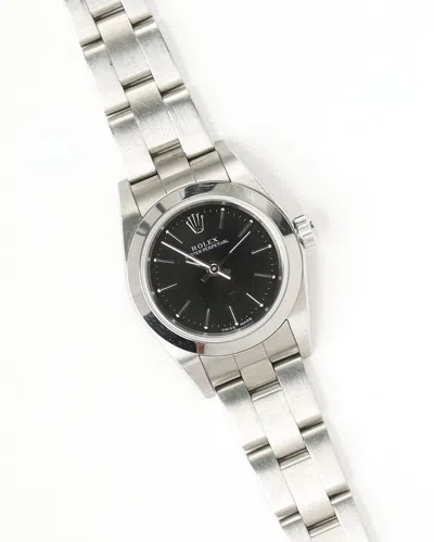 Rolex Lady-oyster Perpetual 26mm Ref 76080 2004 Watch In Neutral