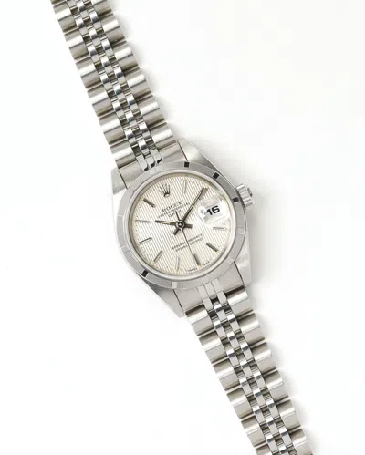 Rolex Lady-oyster Perpetual Date 26mm 1996 Watch In Silver