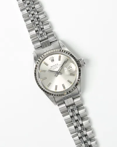 Rolex Lady-oyster Perpetual Date 26mm Ref 6517 1971 Watch In Silver