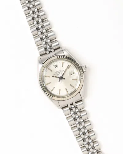 Rolex Lady-oyster Perpetual Date 26mm Ref 6917 1982 Watch In Silver