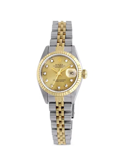 Pre-owned Rolex Lady-datejust 26mm Watch In Gold