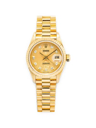 Pre-owned Rolex Lady-datejust 26mm Watch In Gold