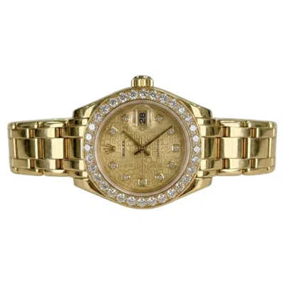 Pre-owned Rolex Lady-datejust Masterpiece 28mm 18k Yellow Gold Diamond Watch