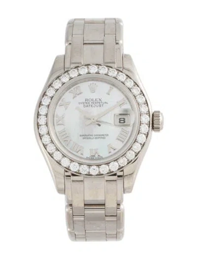 Pre-owned Rolex Lady-datejust Pearlmaster Watch, 29mm In Multi