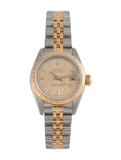 Pre-owned Rolex Lady-datejust Watch, 26mm In Multi