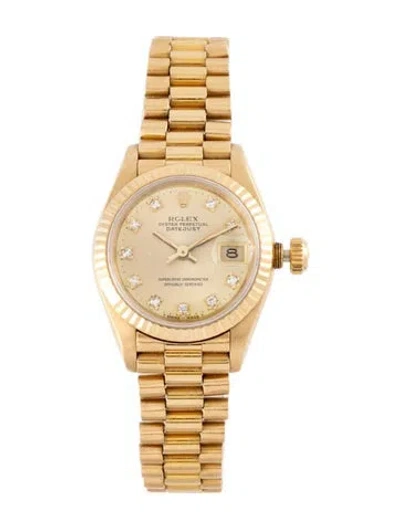 Pre-owned Rolex Lady-datejust Watch, 26mm In Multicolor