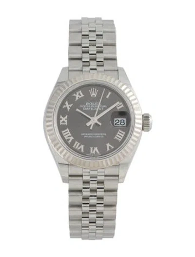 Pre-owned Rolex Lady-datejust Watch, 28mm In Multi