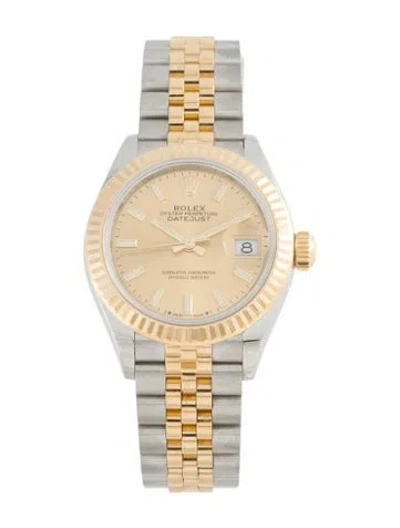 Pre-owned Rolex Lady-datejust Watch, 28mm In Multi