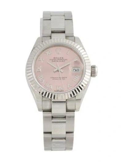 Pre-owned Rolex Lady-datejust Watch, 28mm In Multi
