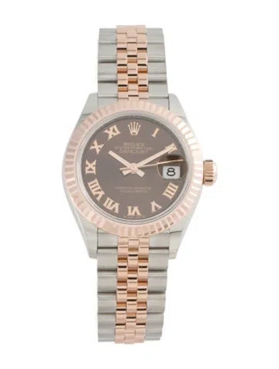 Pre-owned Rolex Lady-datejust Watch, 28mm In Multi