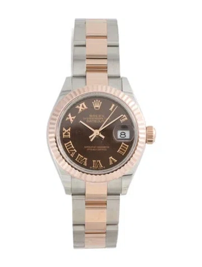 Pre-owned Rolex Lady-datejust Watch, 28mm In Multi