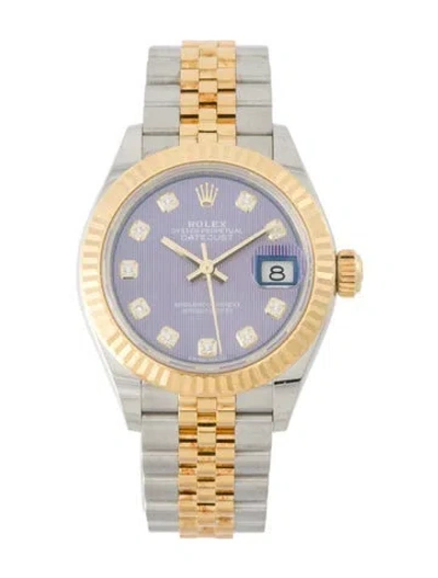 Pre-owned Rolex Lady-datejust Watch, 28mm In Multi