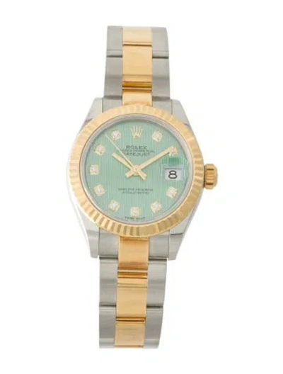 Pre-owned Rolex Lady-datejust Watch, 28mm In Multi
