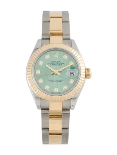 Pre-owned Rolex Lady-datejust Watch, 28mm In Multi