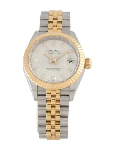 Pre-owned Rolex Lady-datejust Watch, 28mm In Multi