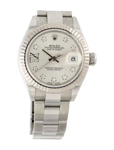 Pre-owned Rolex Lady-datejust Watch, 28mm In Multi