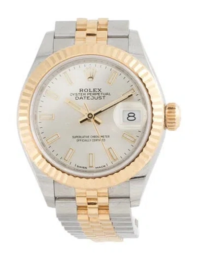 Pre-owned Rolex Lady-datejust Watch, 28mm In Multi